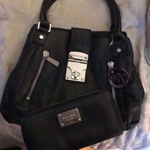 MK leather bag and wallet
